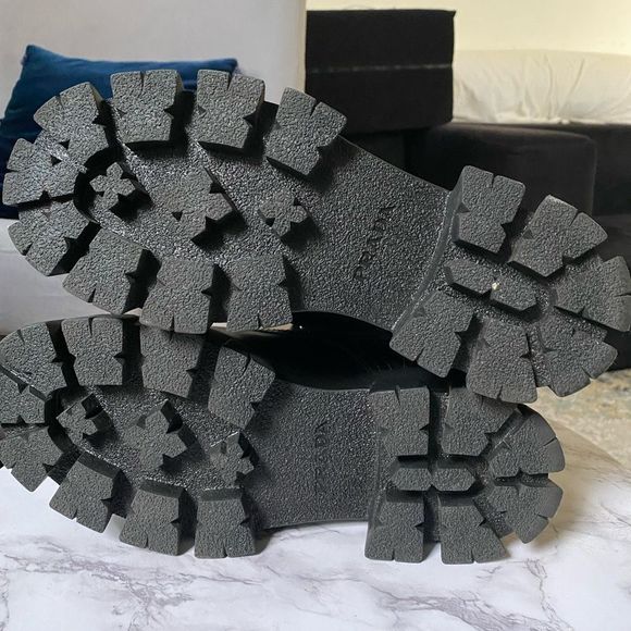 Prada Black Leather Combat Boots with Detachable Pouch - Picture 12 of 16